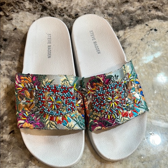 Steve Madden Shoes - Steve Madden Multicolor Artistic Slide Sandals
A-12